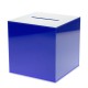 Loterijbox blauw met slot en 2 scharnieren