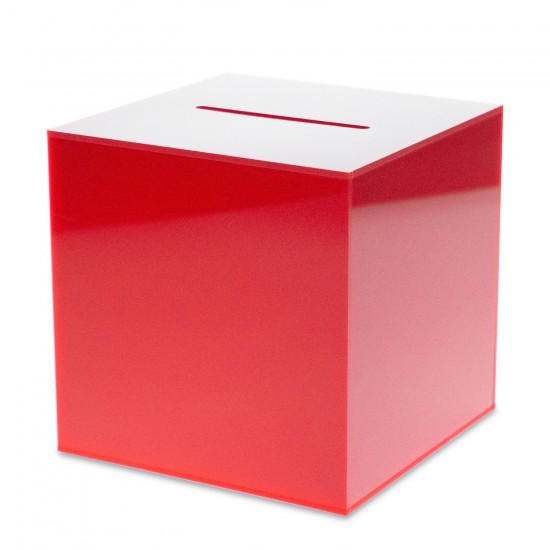 Loterijbox rood met slot en 2 scharnieren