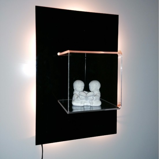 Plexiglas wandvitrine met LED verlichting